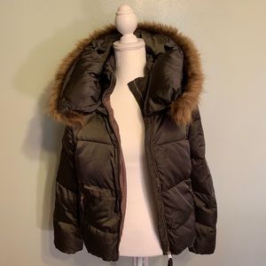 ZARA down jacket w/ detachable fur